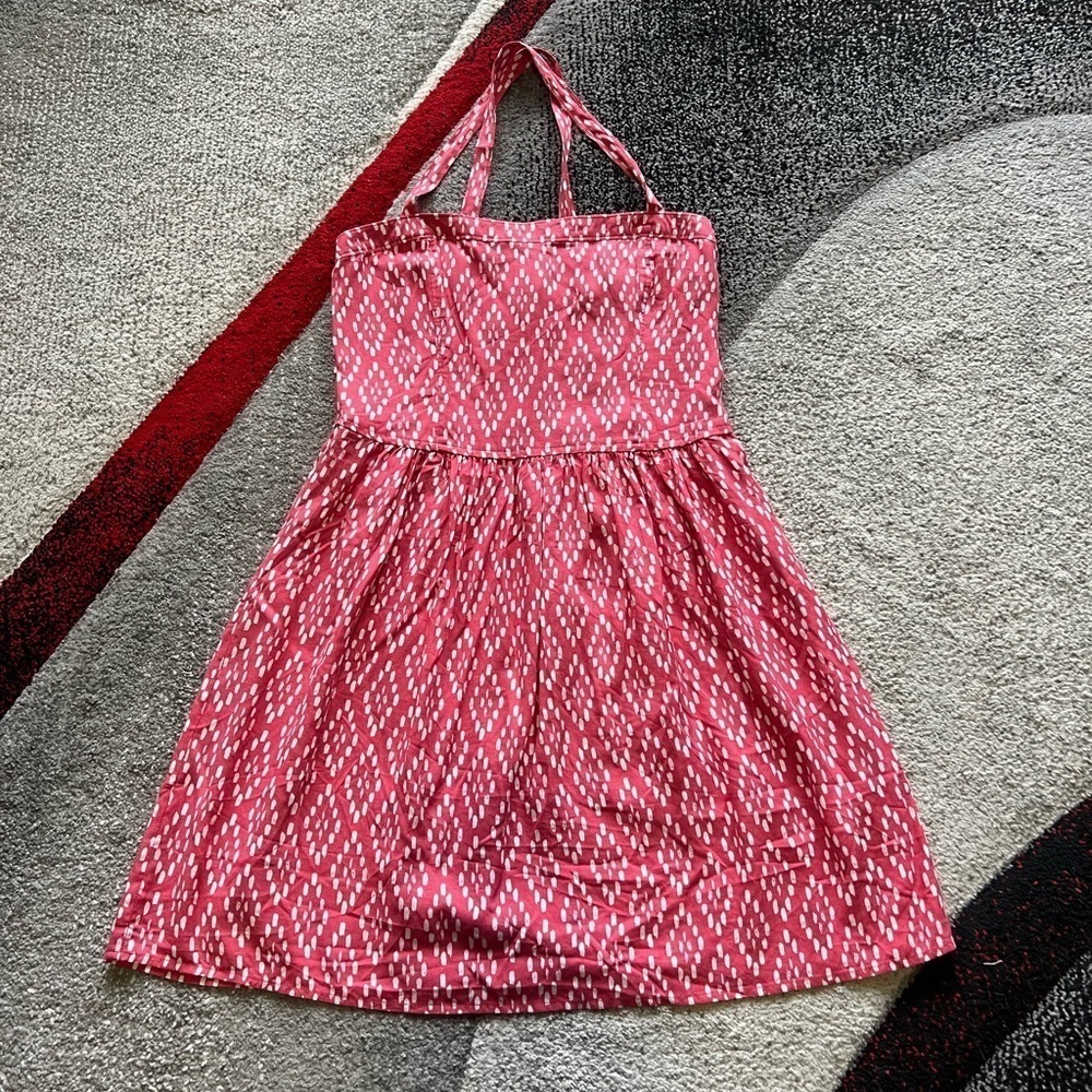 Abercrombie & Fitch Coral Criss Cross Smocked Mini Tank Dress